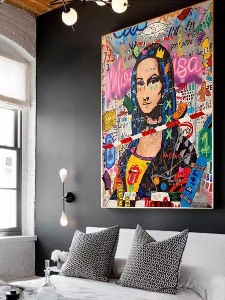 " Multi Coloured Abstract Painting Framed Wall Art''