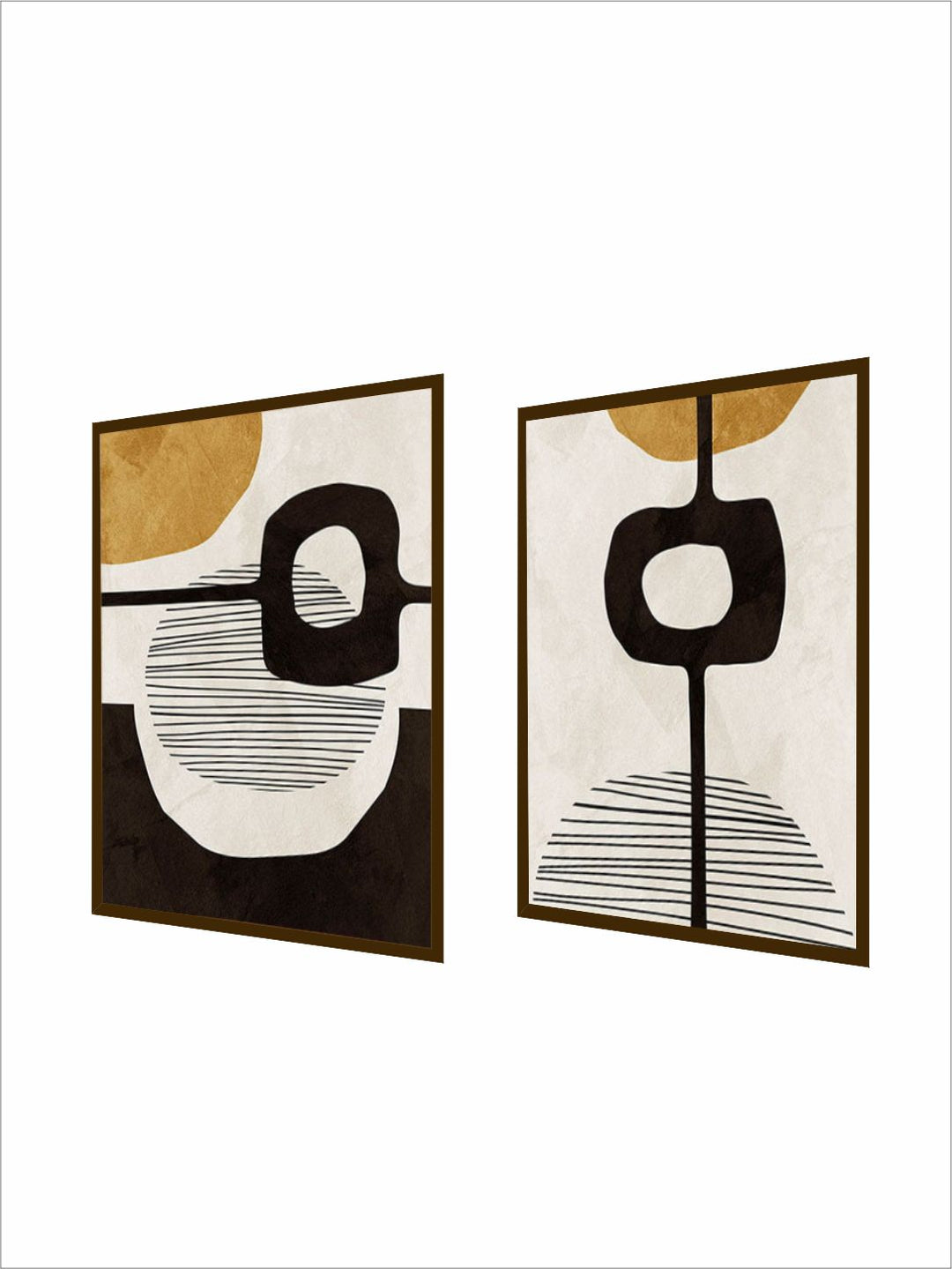 "  Set Of 2 Multi-Coloured Abstract Painting Framed Wall Art  ''