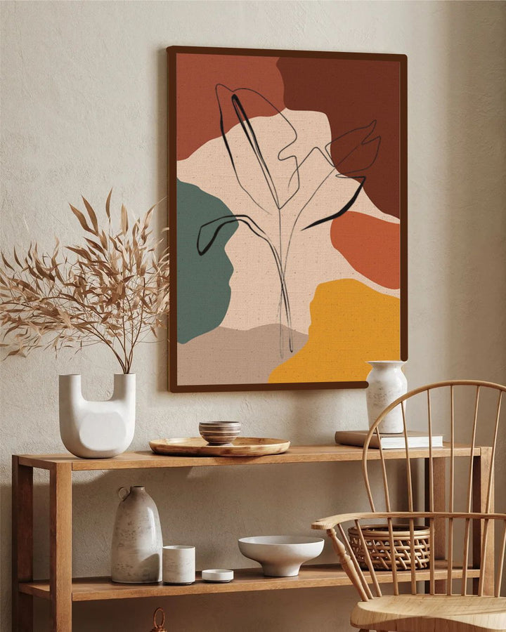 "   Brown & Yellow Abstract Painting Wall Art  ''