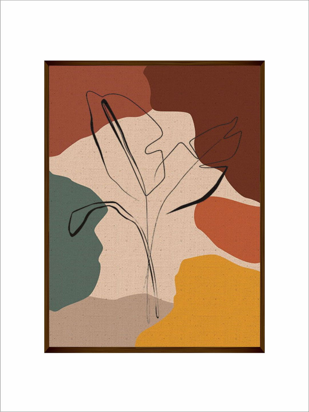 "   Brown & Yellow Abstract Painting Wall Art  ''