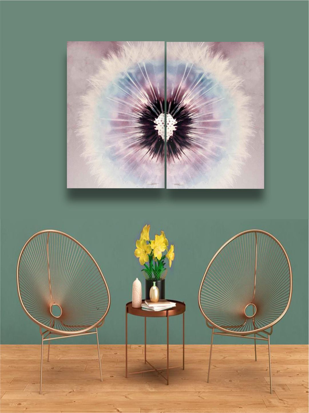 " Set Of 2 Multi-Coloured Abstract Framed Wall Painting''