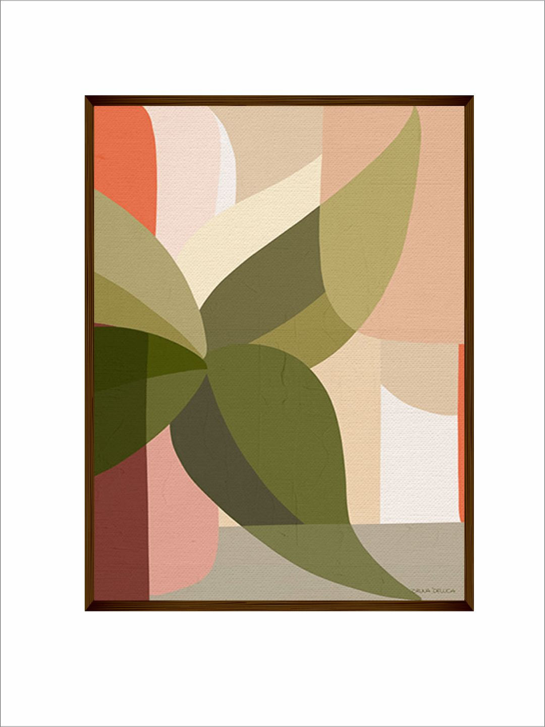 "   Pink & Green Abstract Painting Wall Art''