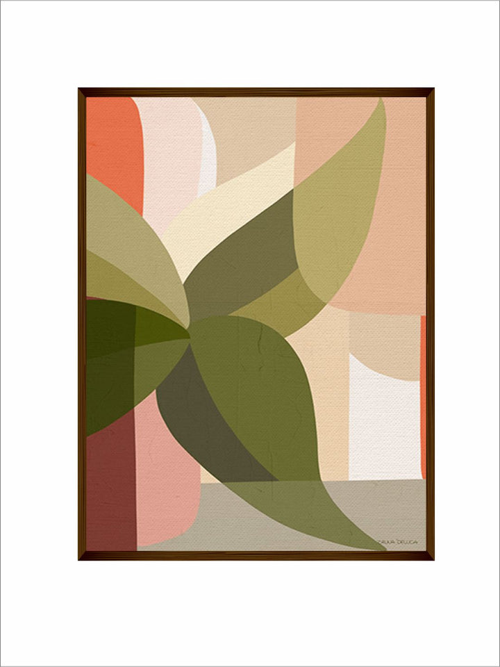 "   Pink & Green Abstract Painting Wall Art''