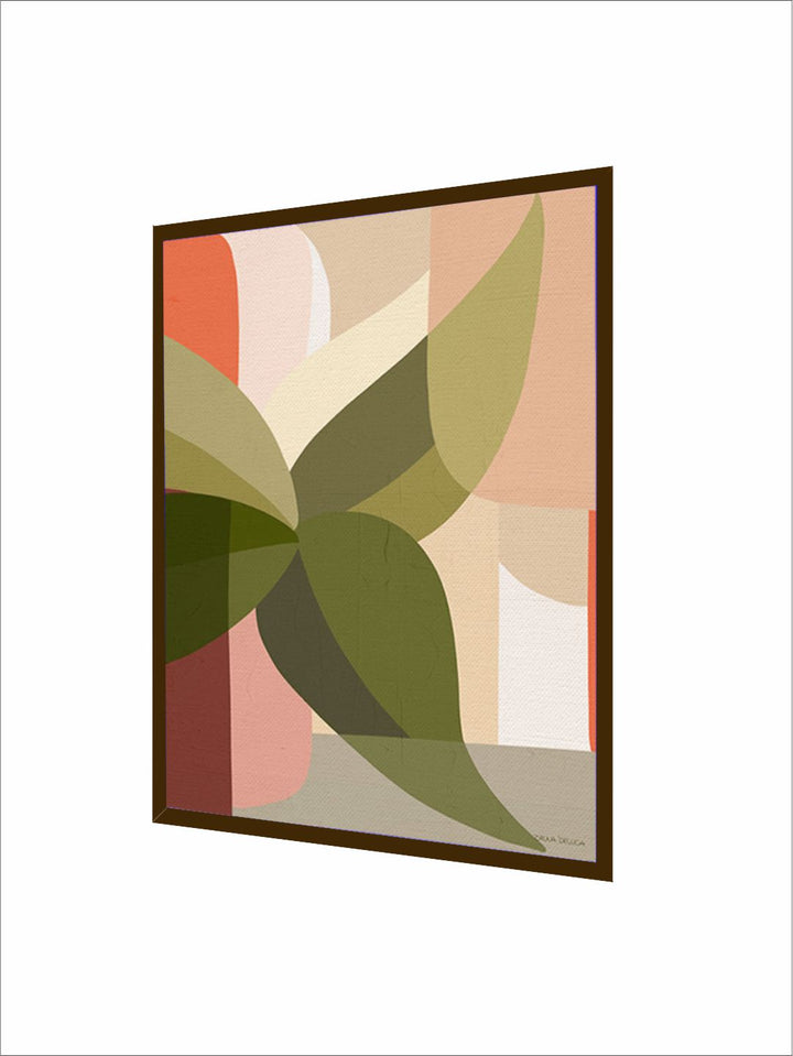 "   Pink & Green Abstract Painting Wall Art''