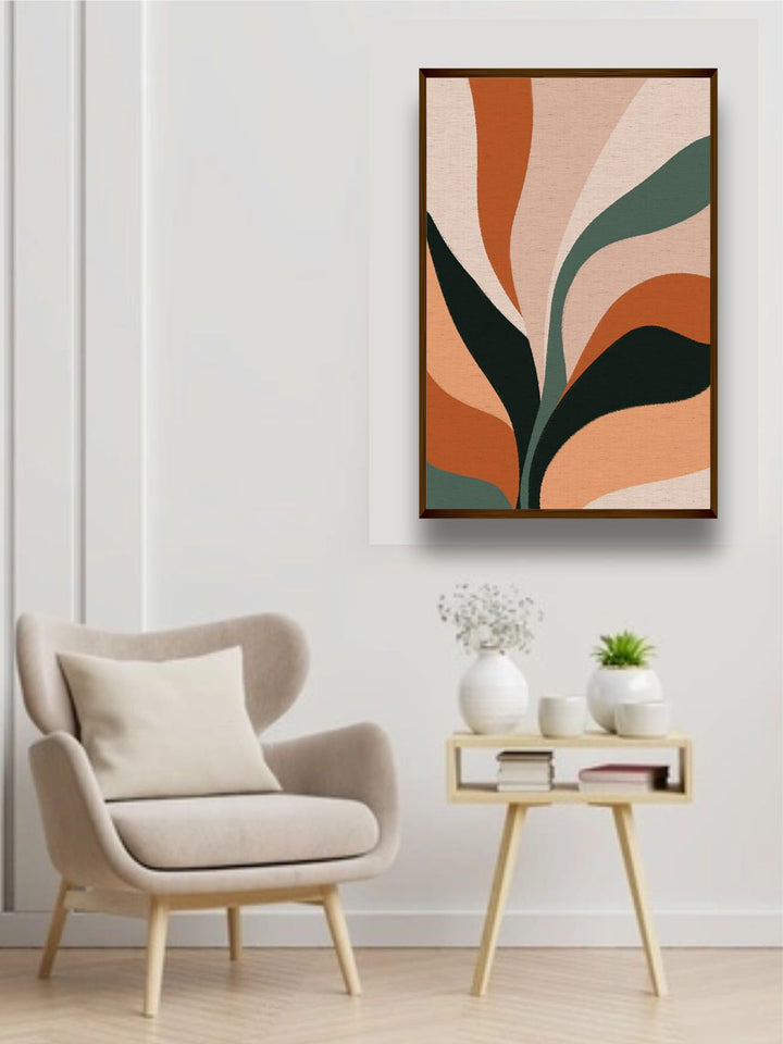 "   Pink and Orange Abstract Framed Wall Art''
