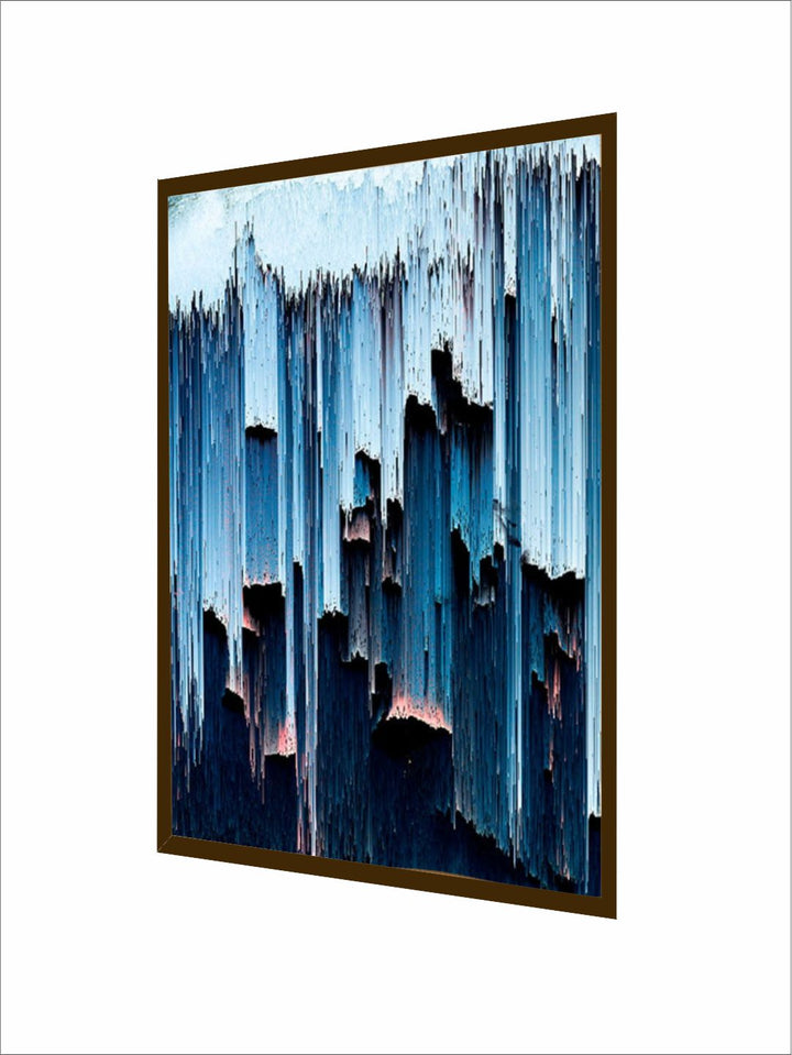 "    Blue & Black Abstract Framed Wall Painting''