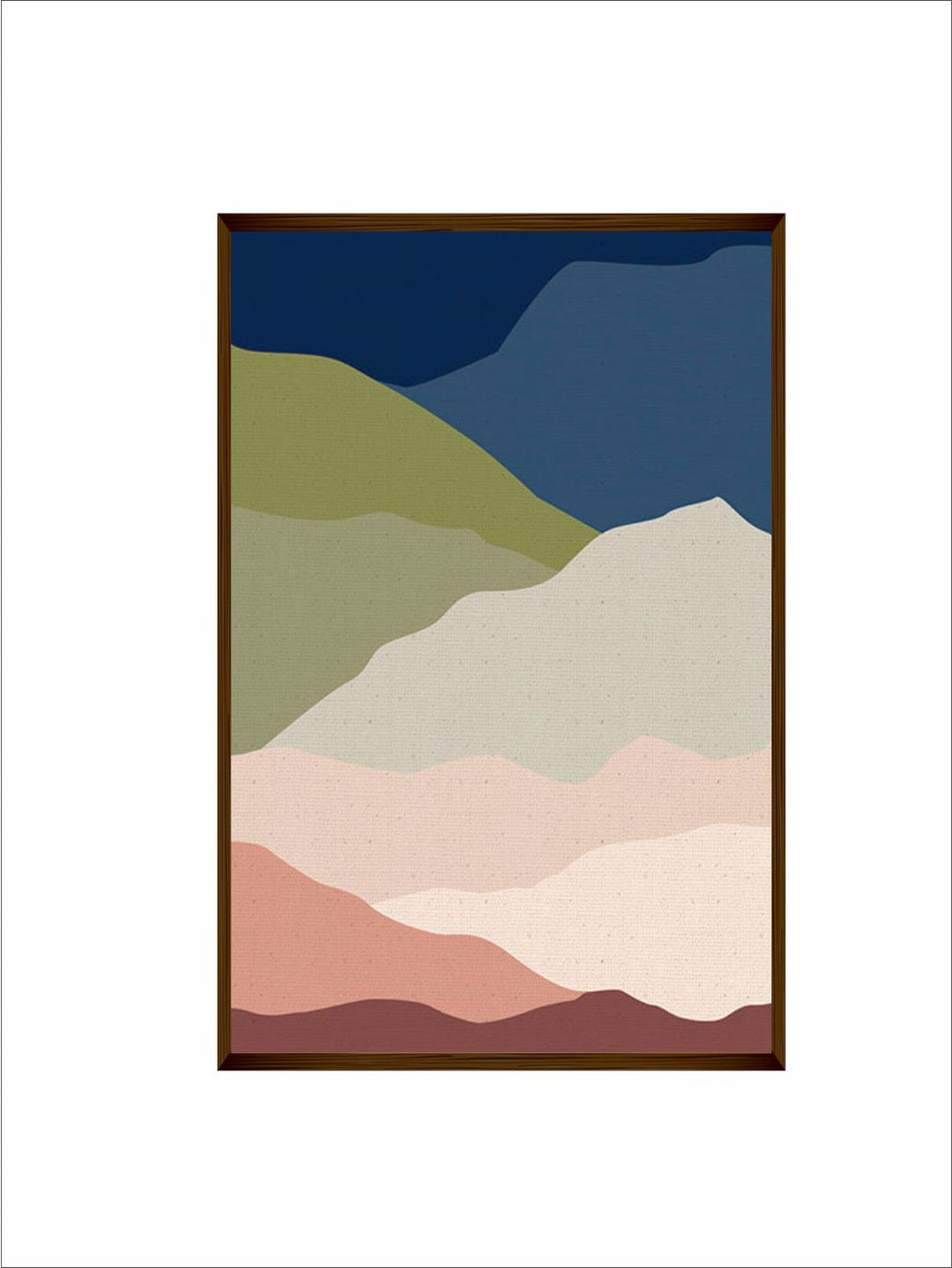 "    Pink & Blue Abstract Framed Wall Painting''