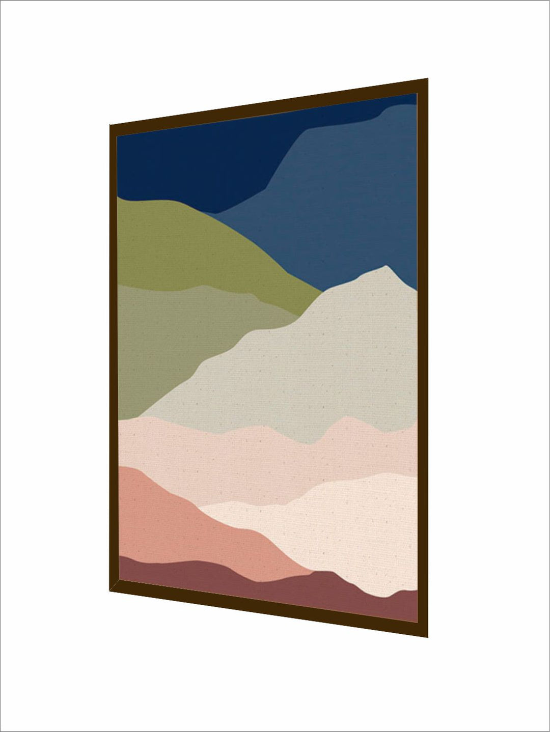 "    Pink & Blue Abstract Framed Wall Painting''