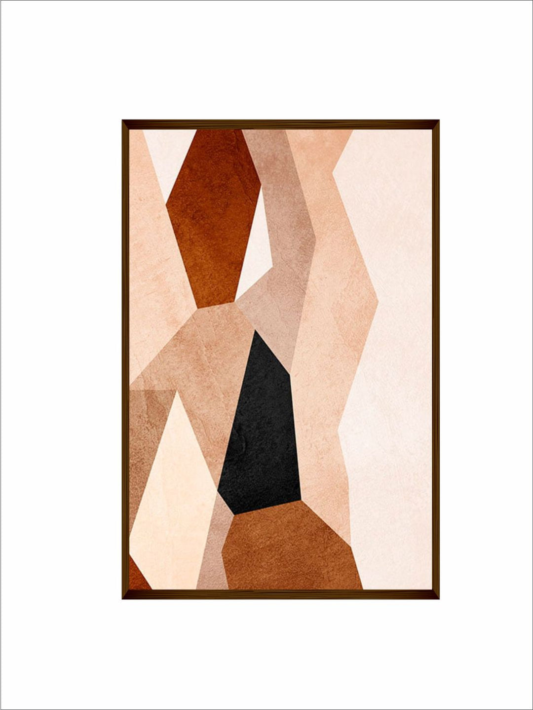 "   Brown & Beige Abstract Framed Wall Painting''