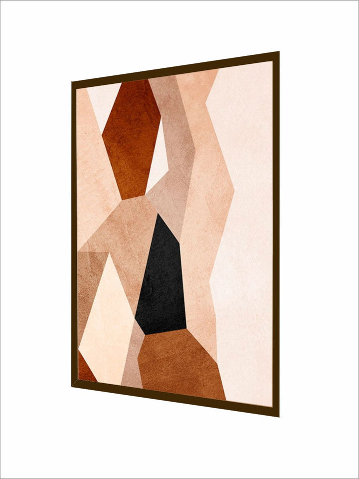 "   Brown & Beige Abstract Framed Wall Painting''