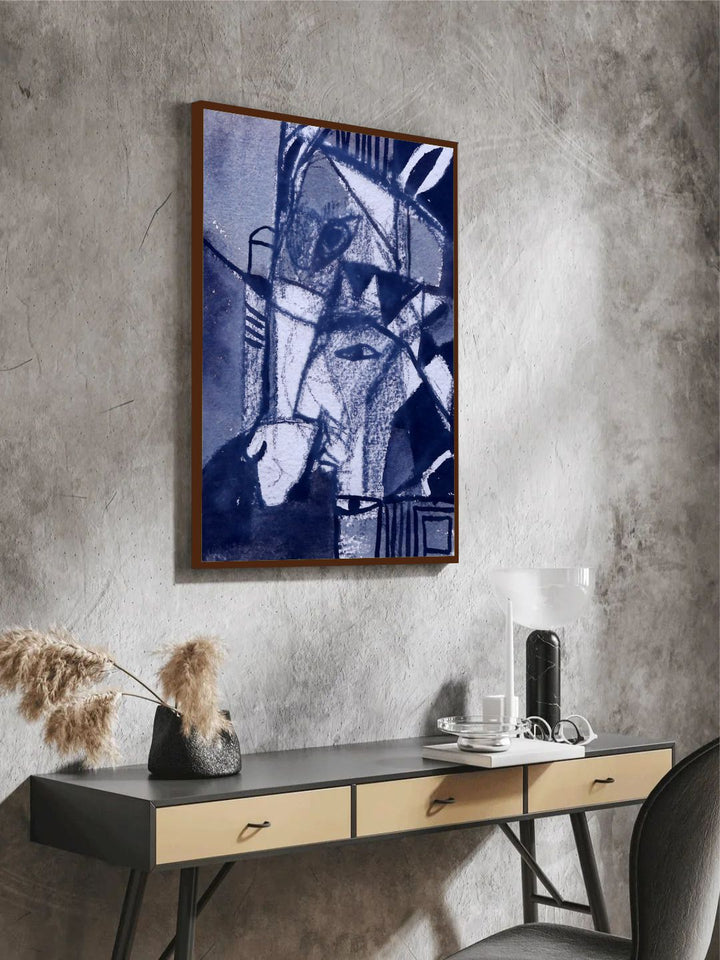"Purple & White Abstract Canvas Wall Painting''