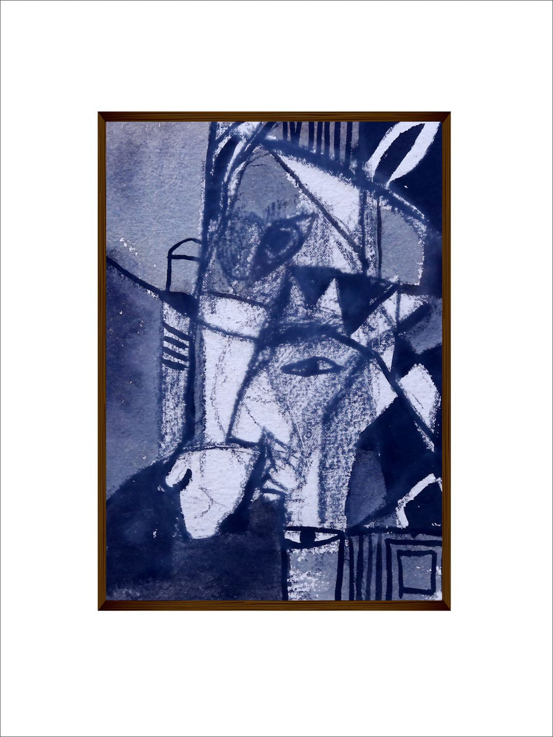 "Purple & White Abstract Canvas Wall Painting''