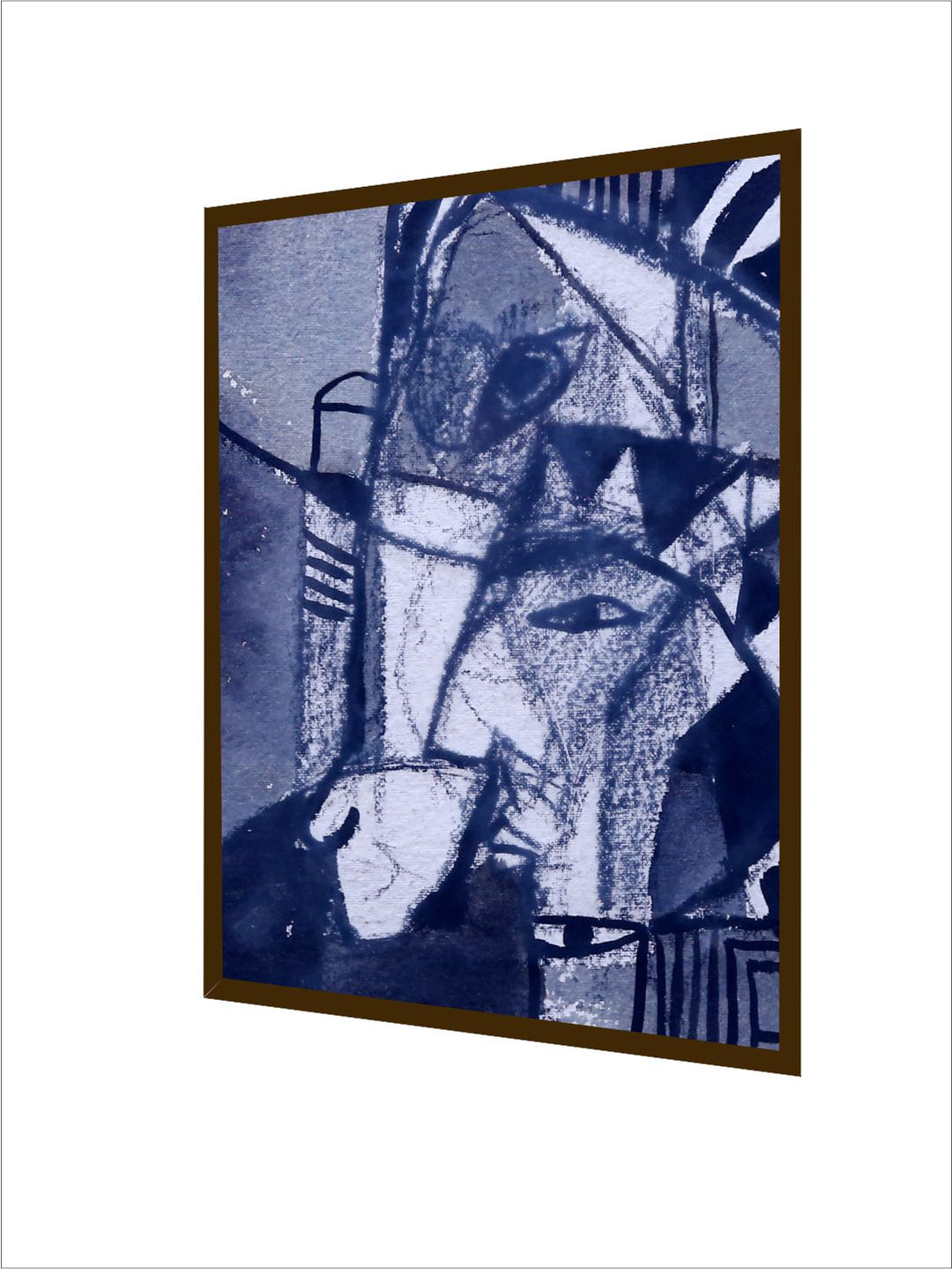 "Purple & White Abstract Canvas Wall Painting''