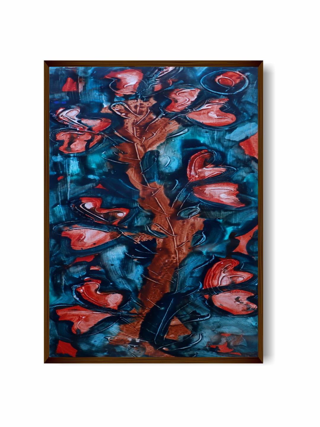 "Blue & Pink Abstract Painting Wall Art''