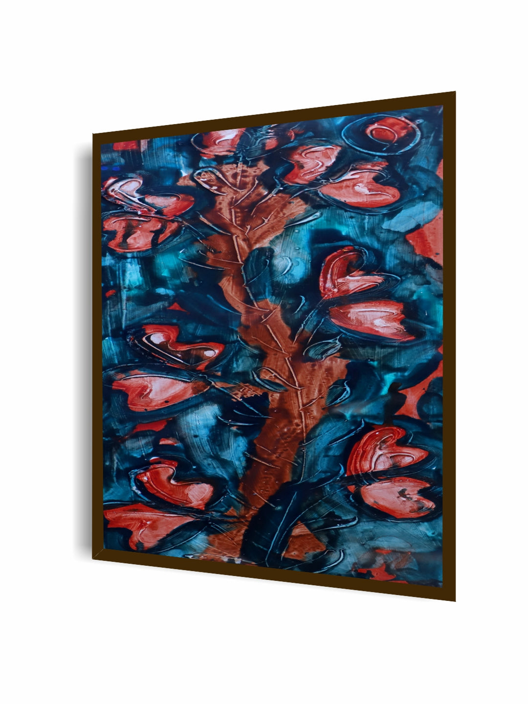 "Blue & Pink Abstract Painting Wall Art''