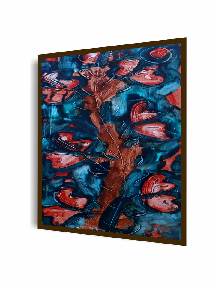 "Blue & Pink Abstract Painting Wall Art''