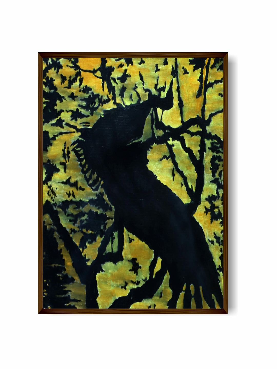 "Black & Yellow Abstract Painting Wall Art''