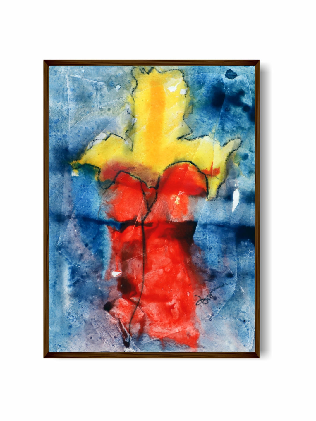 "Red & Yellow Abstract Painting Wall Art''
