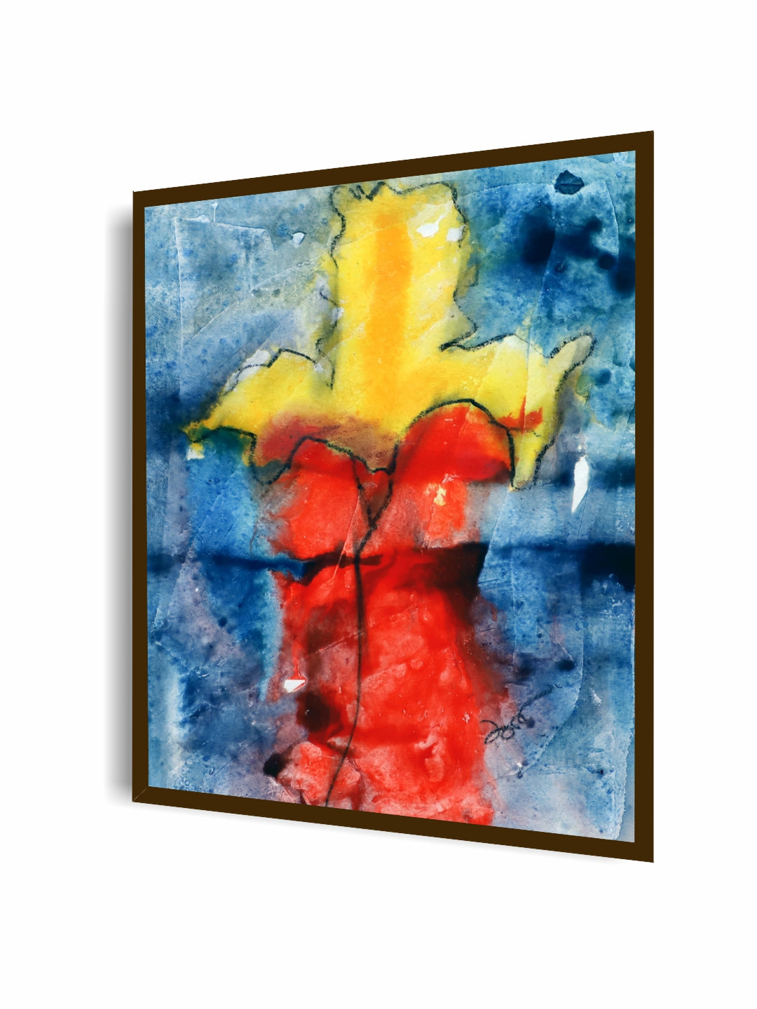 "Red & Yellow Abstract Painting Wall Art''