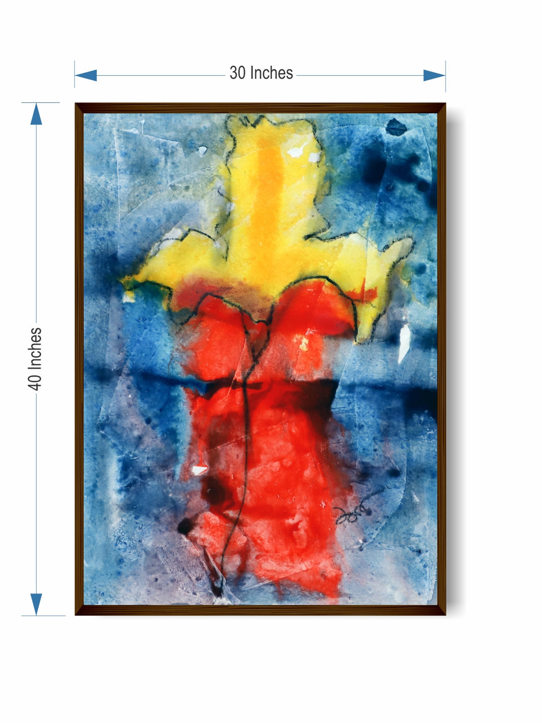 "Red & Yellow Abstract Painting Wall Art''