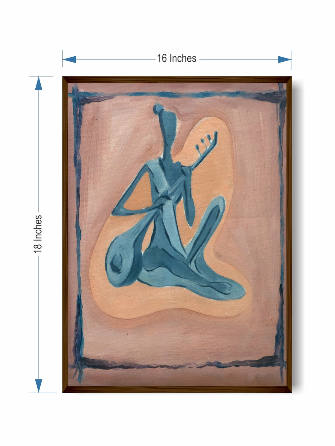 "Brown & Blue Abstract Printed Wall Art''