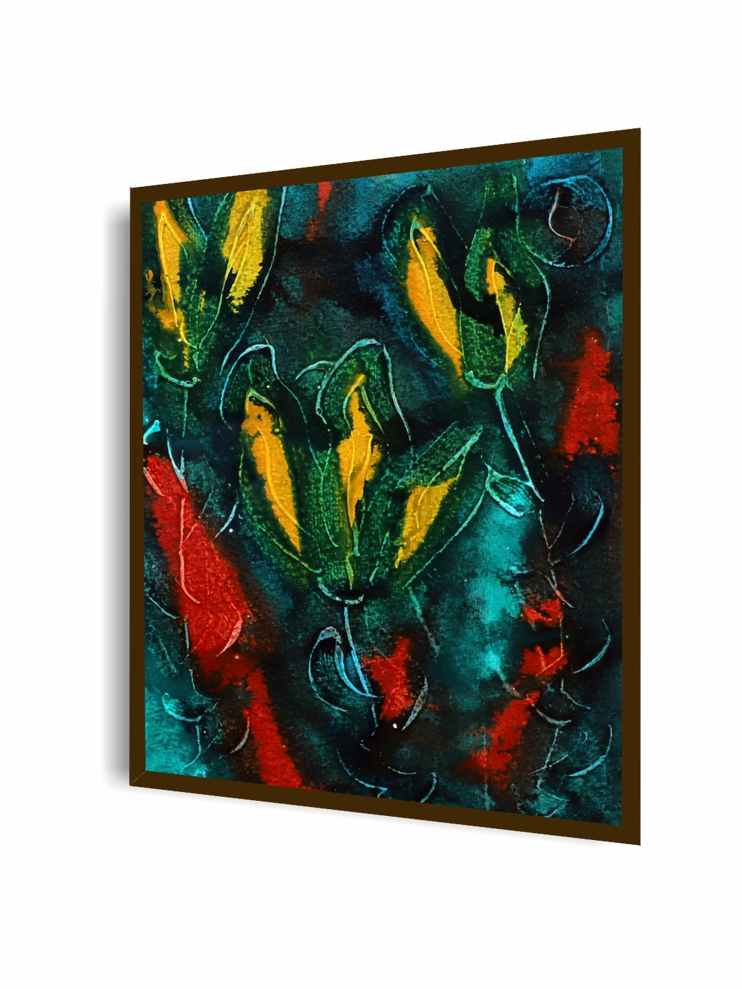 "Blue & Yellow Abstract Painting Wall Art''