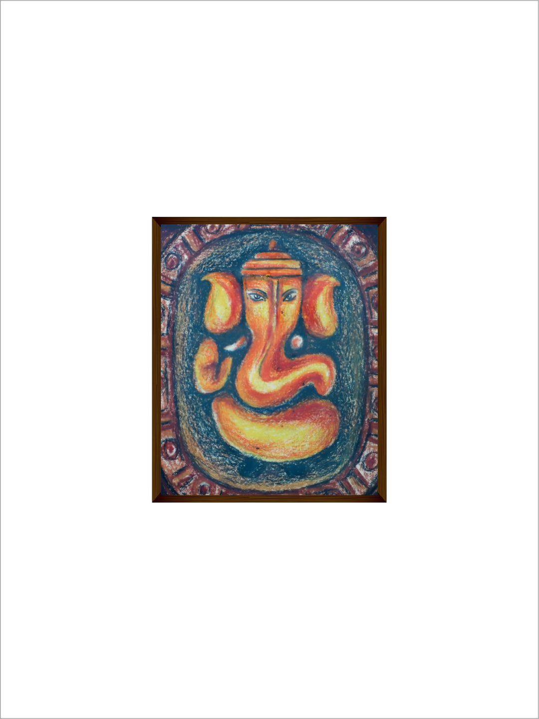 "Blue & Orange Abstract Painting Framed Wall Art''
