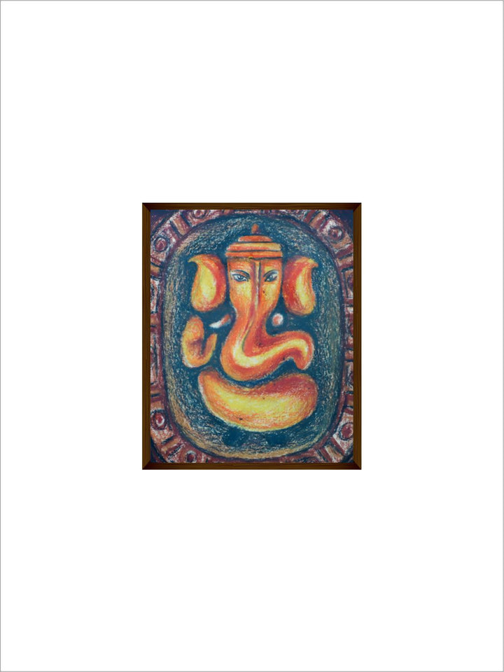 "Blue & Orange Abstract Painting Framed Wall Art''