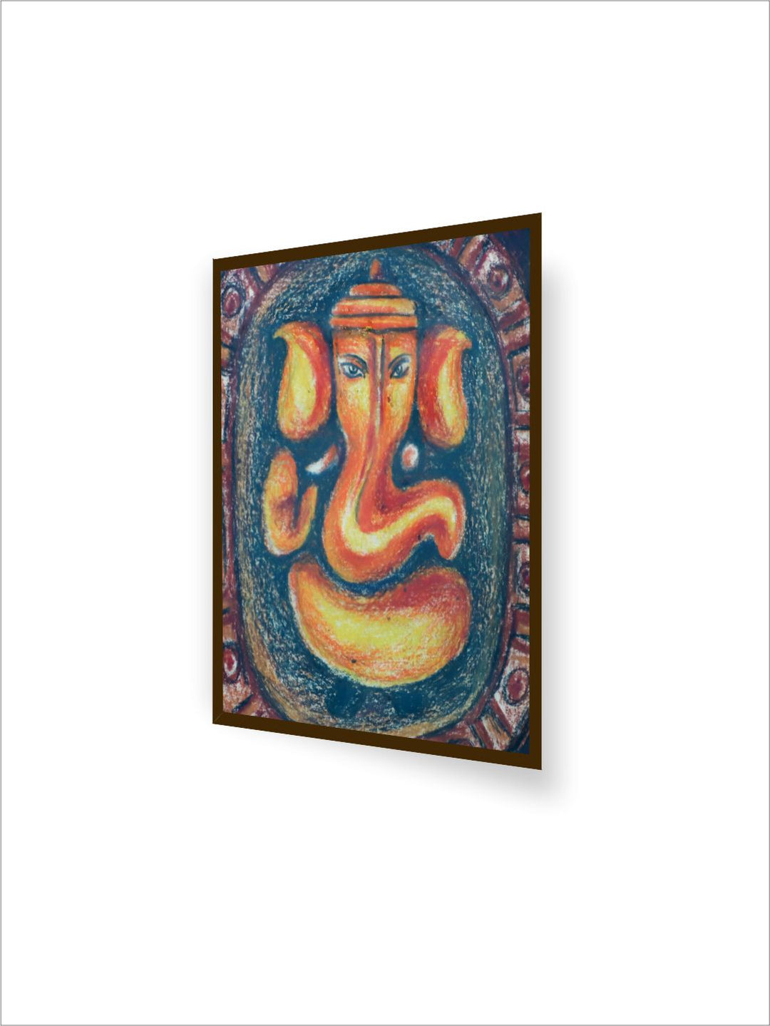 "Blue & Orange Abstract Painting Framed Wall Art''