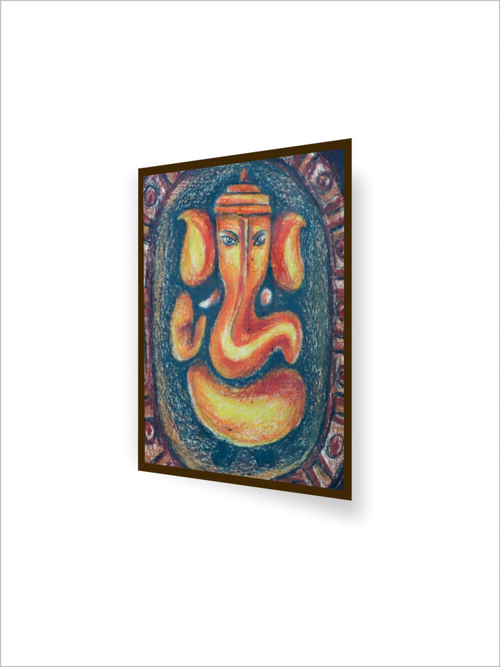 "Blue & Orange Abstract Painting Framed Wall Art''