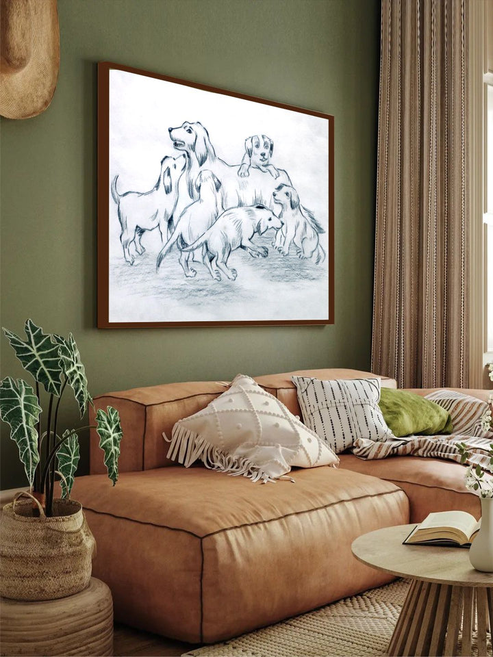 "White & Blue Abstract Wall Painting''