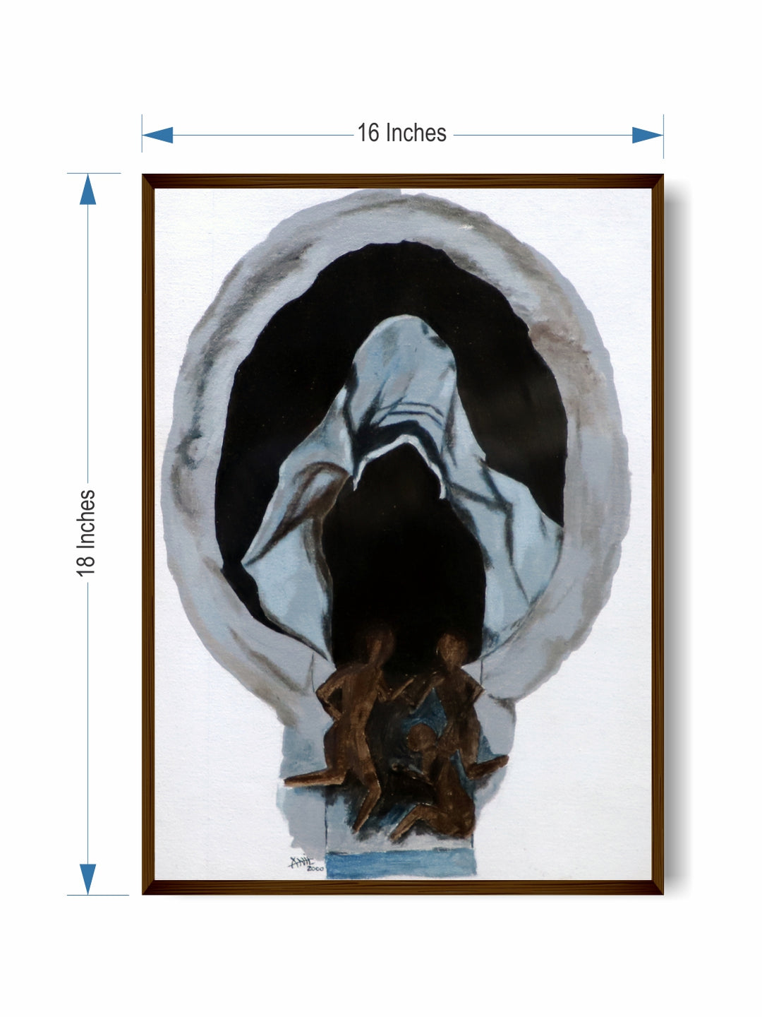 "White & Brown Abstract Painting Wall Art''