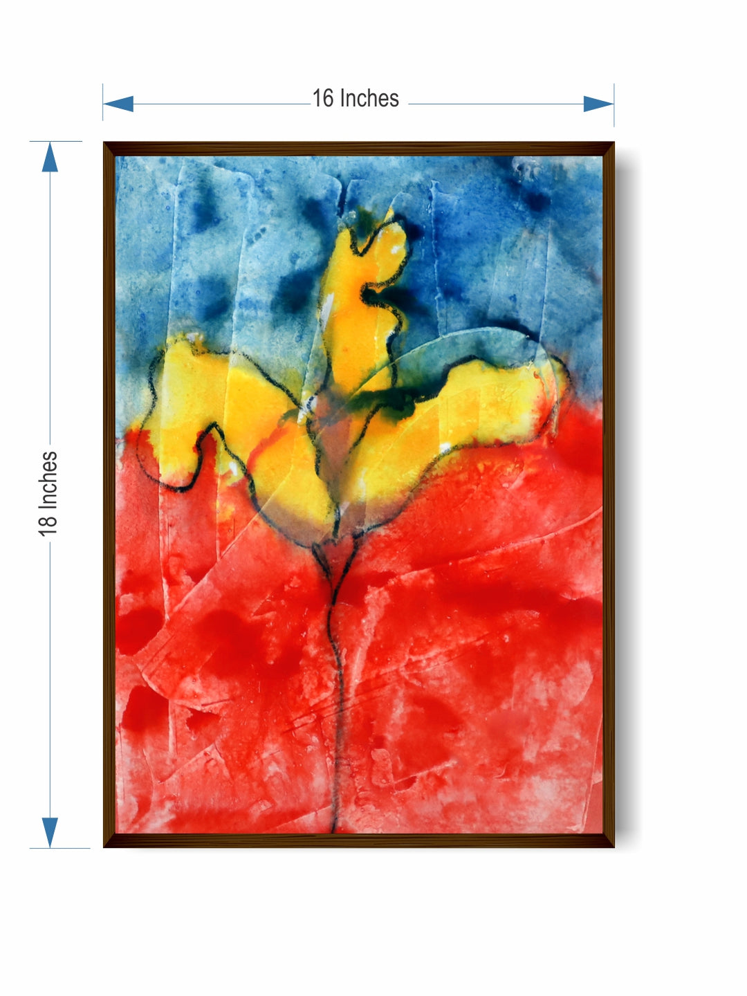 "Blue & Yellow Abstract Painting Wall Art''