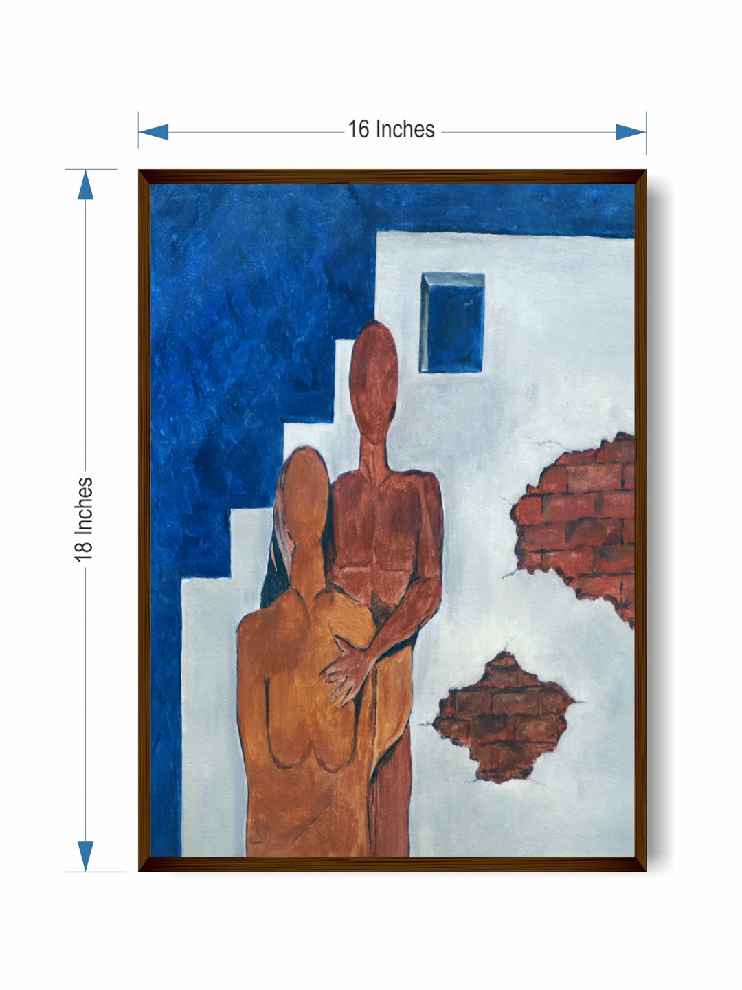"Blue & White Abstract Painting Wall Art''