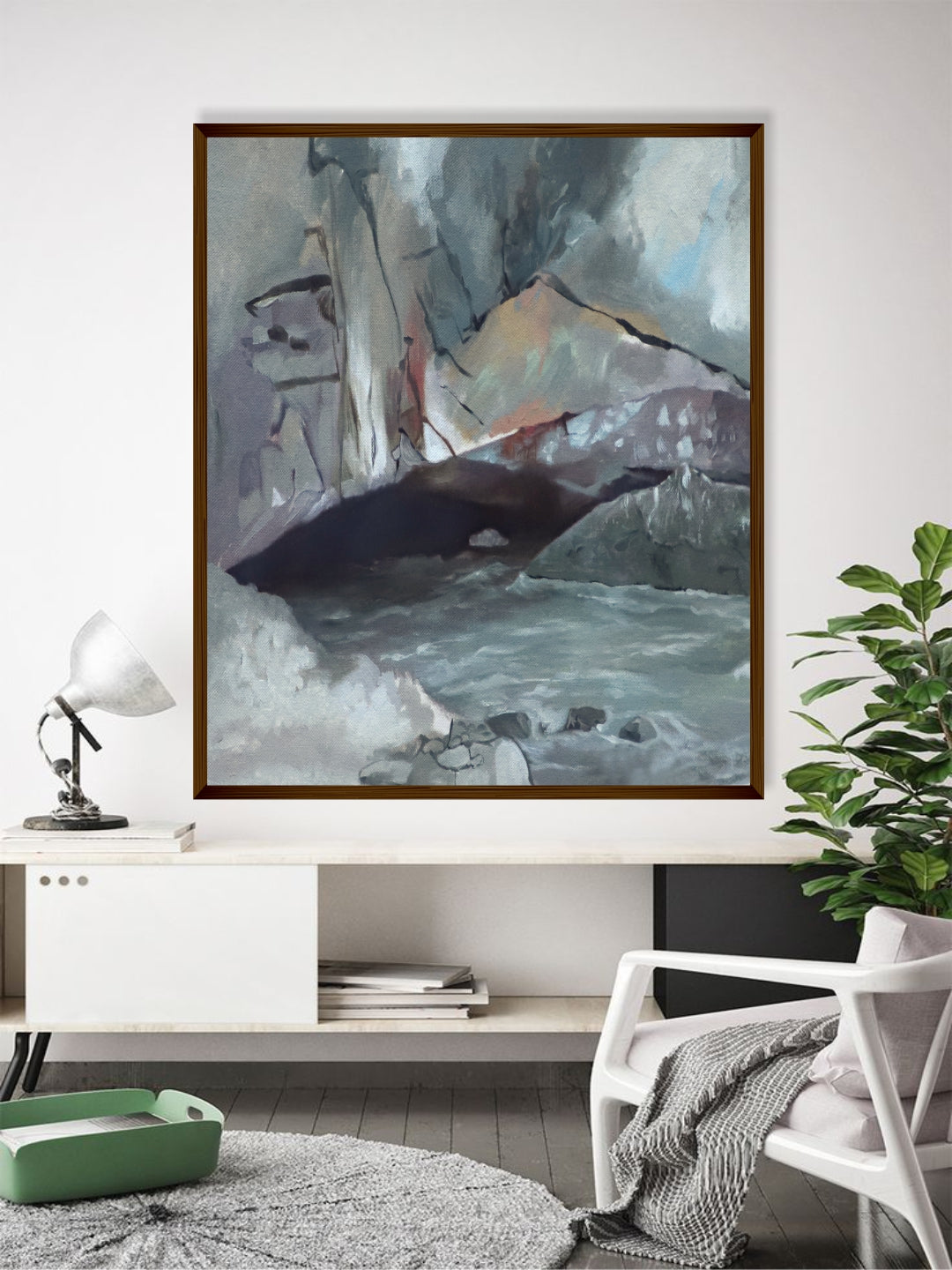 "Grey Abstract Painting Wall Art''