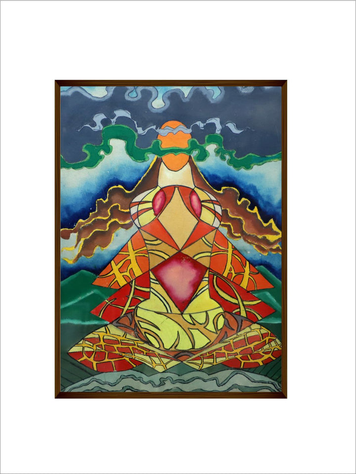 Balance of Earthly Elements - Red Blue Canvas Painting