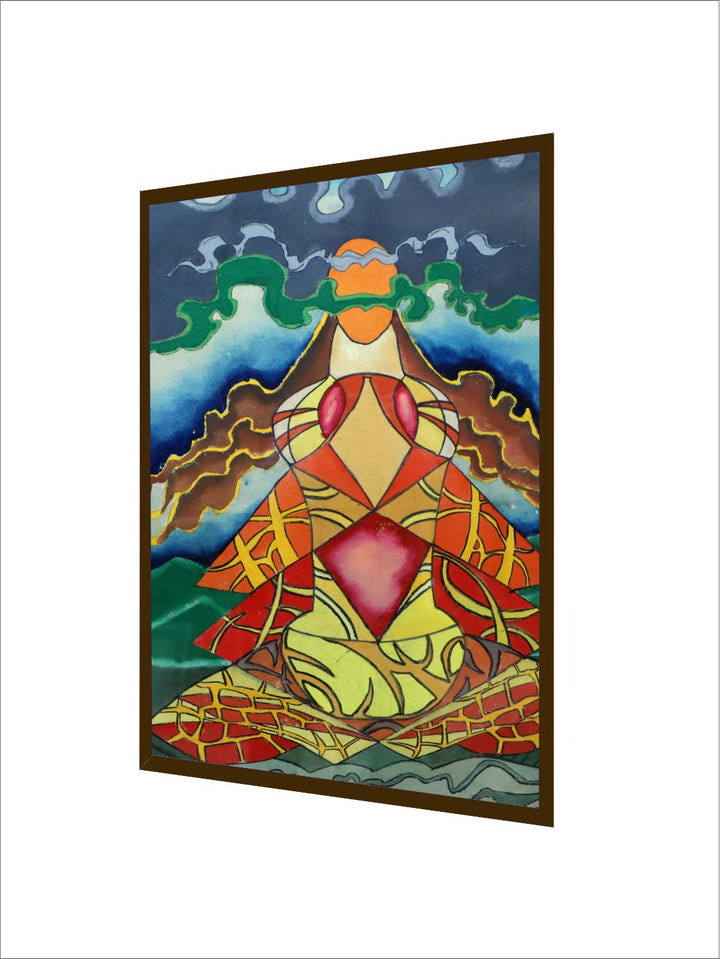 Balance of Earthly Elements - Red Blue Canvas Painting