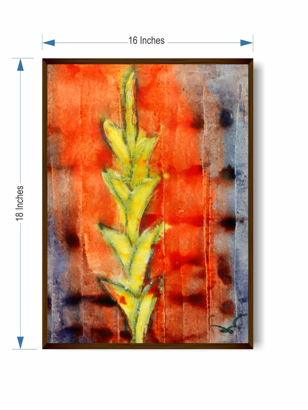"Yellow & Orange Abstract Painting Wall Art''