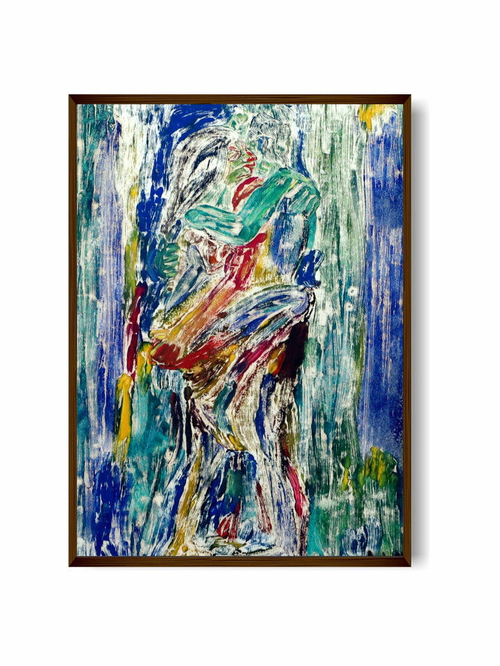 "Blue & Green Abstract Painting Wall Art''