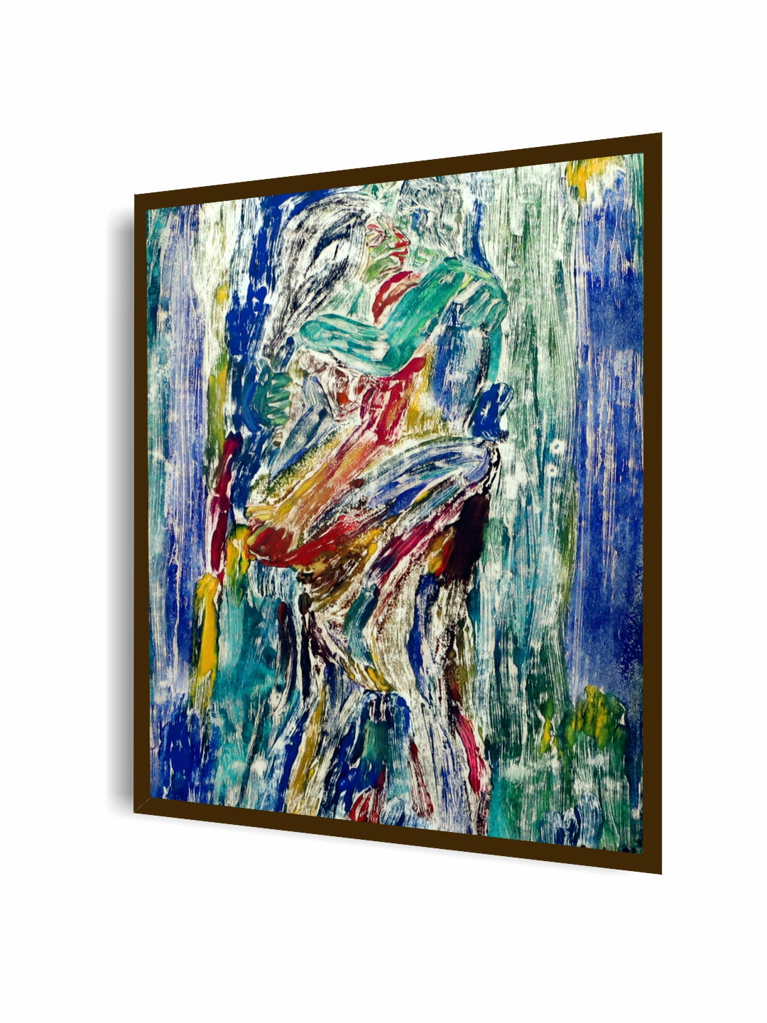 "Blue & Green Abstract Painting Wall Art''