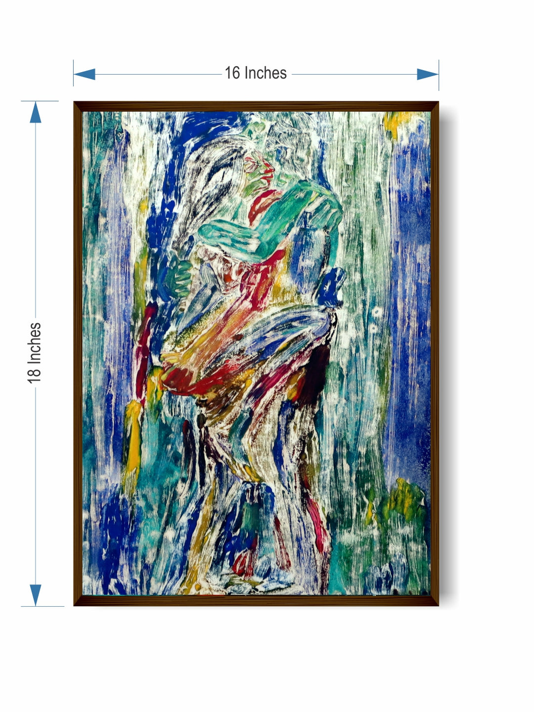 "Blue & Green Abstract Painting Wall Art''