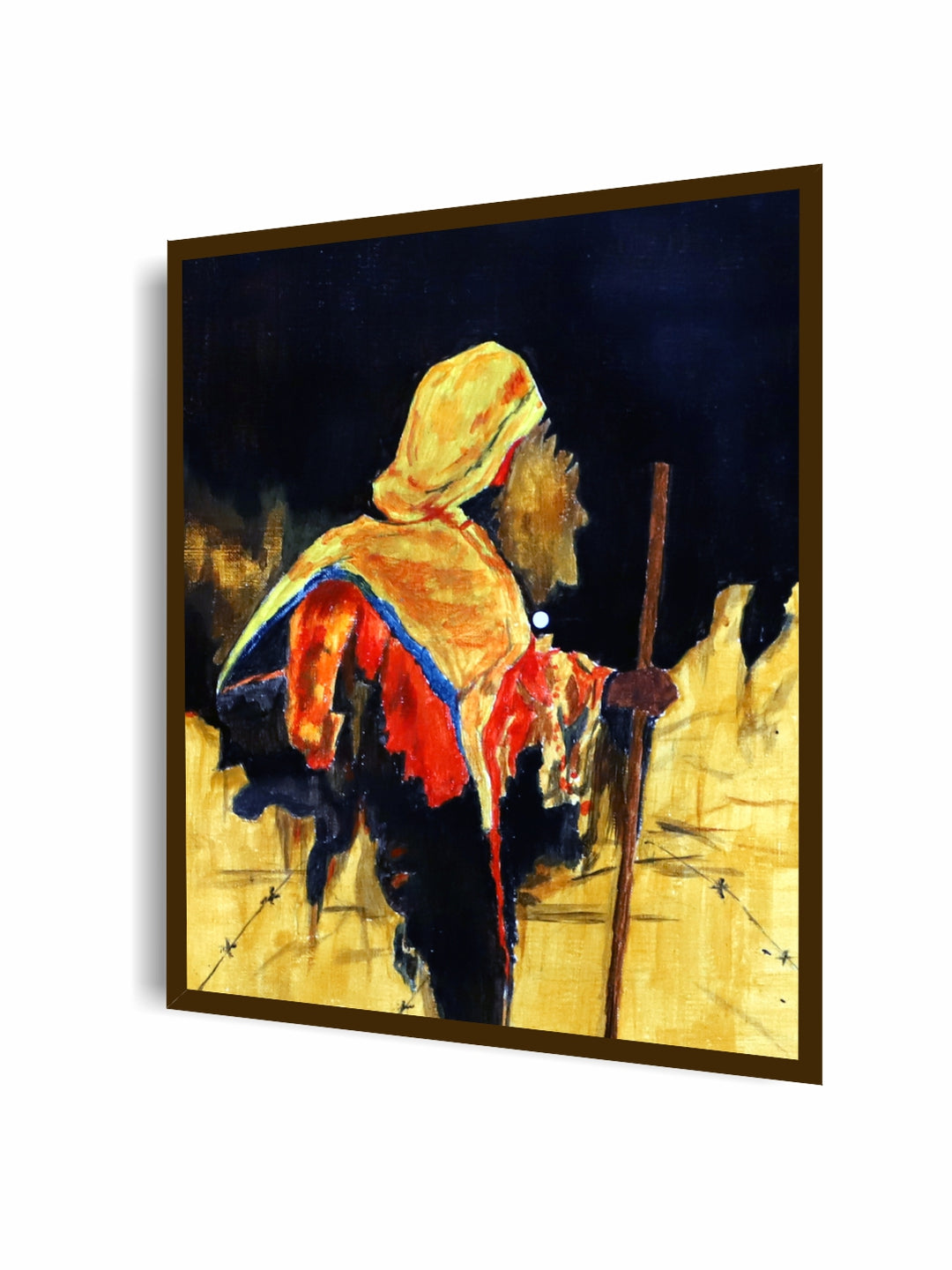 "Yellow & Red Abstract Painting Wall Art''