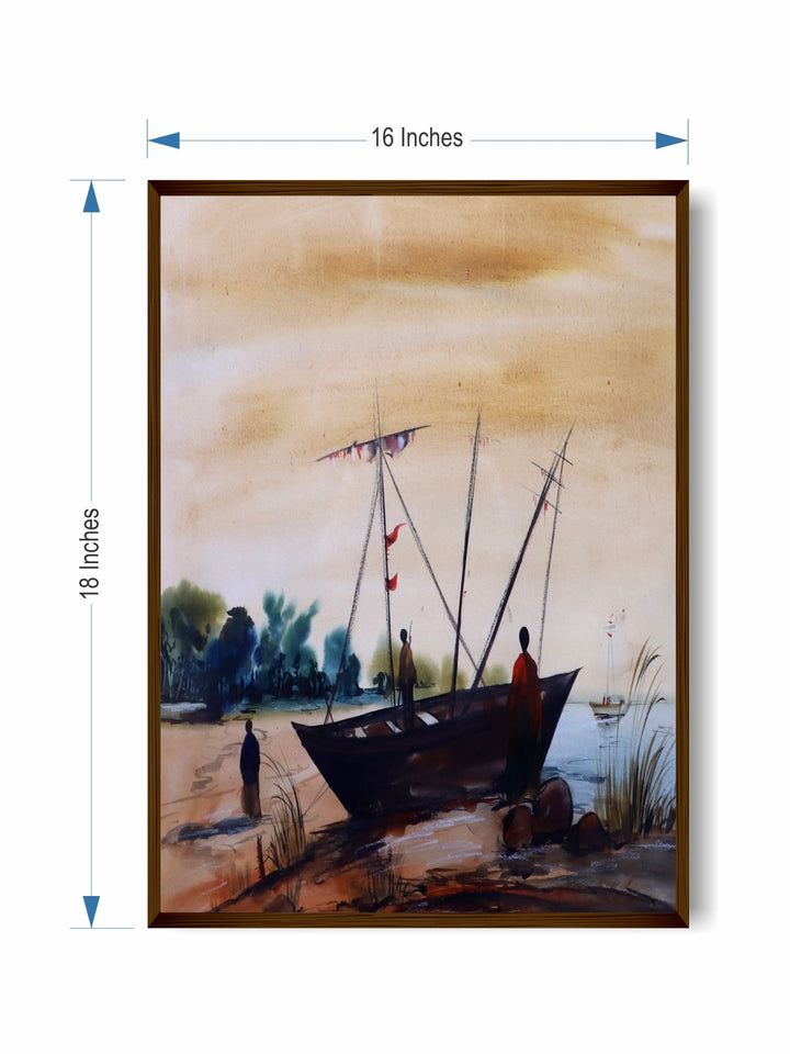 "Yellow & Brown Abstract Wall Art''
