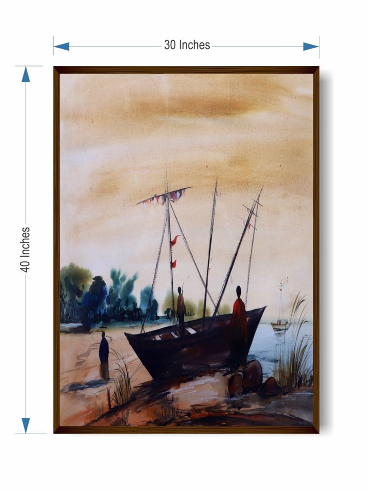 Anchored Amidst Nature?s Hush - House Boat Art