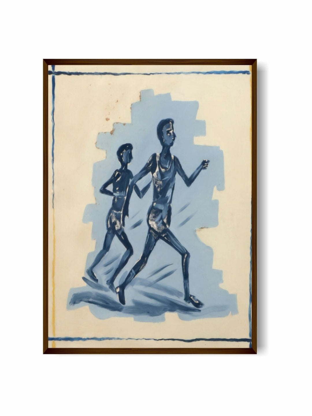 Silhouetted Rhythms in Blue - Athletic Canvas Prints