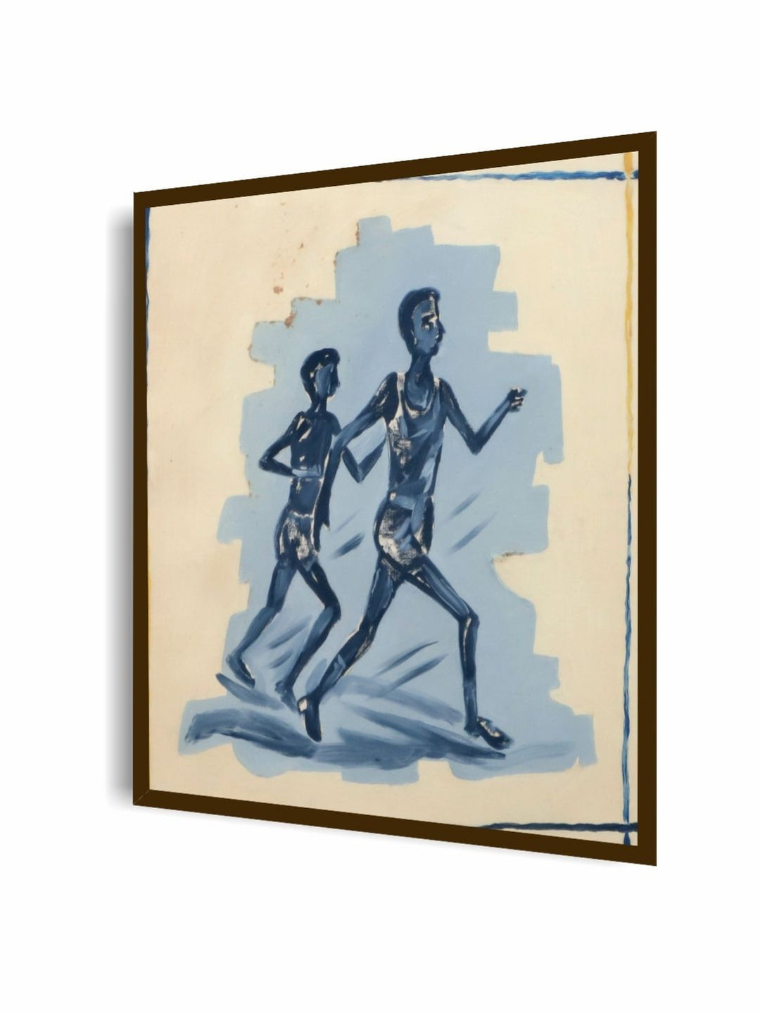 Silhouetted Rhythms in Blue - Athletic Canvas Prints
