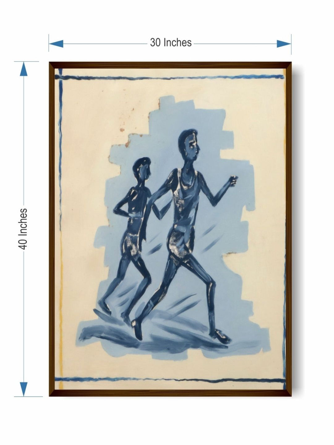 Silhouetted Rhythms in Blue - Athletic Canvas Prints