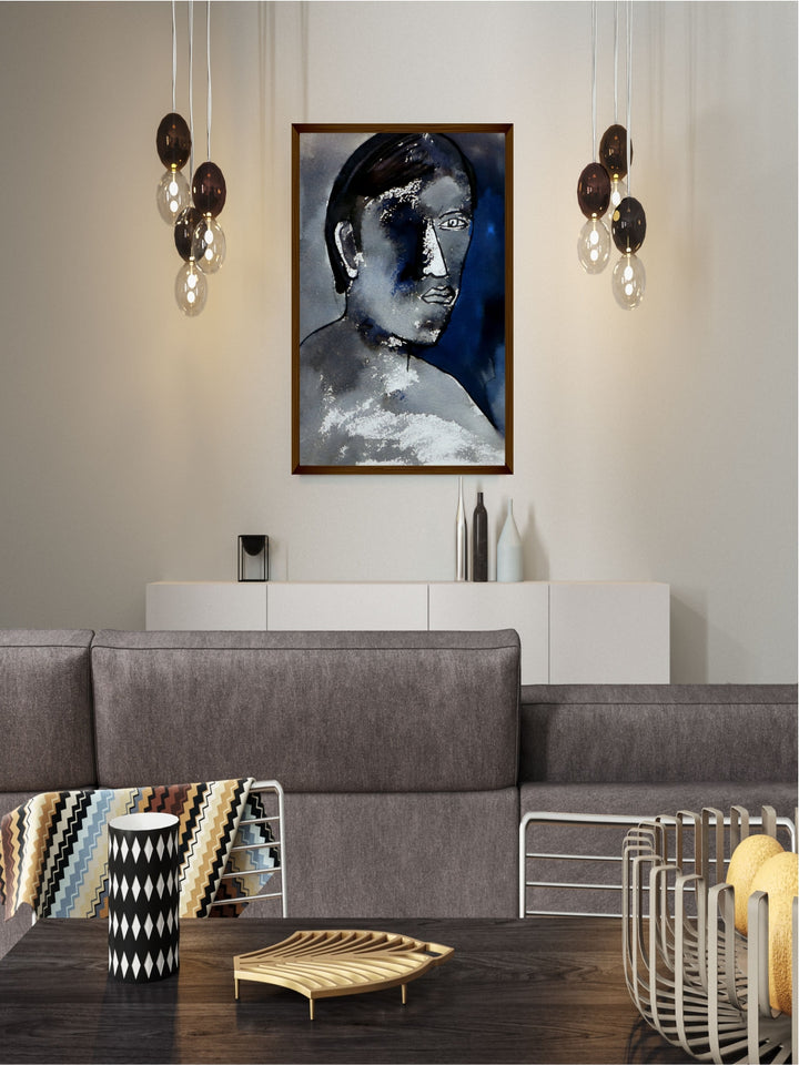 "Grey Abstract Wall Art With Frame''