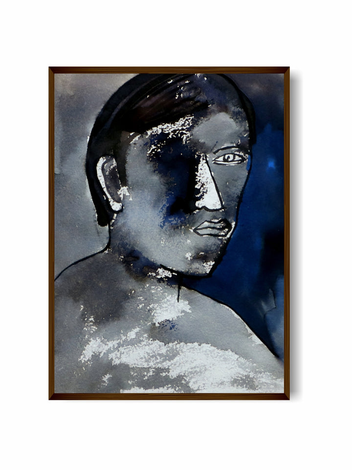 "Grey Abstract Wall Art With Frame''