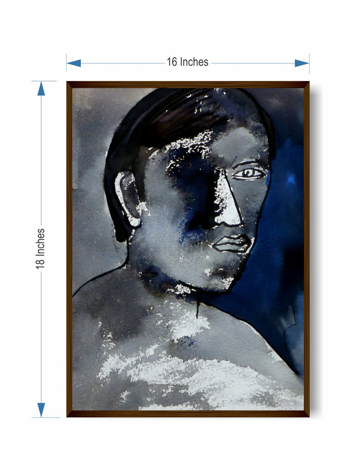 "Grey Abstract Wall Art With Frame''